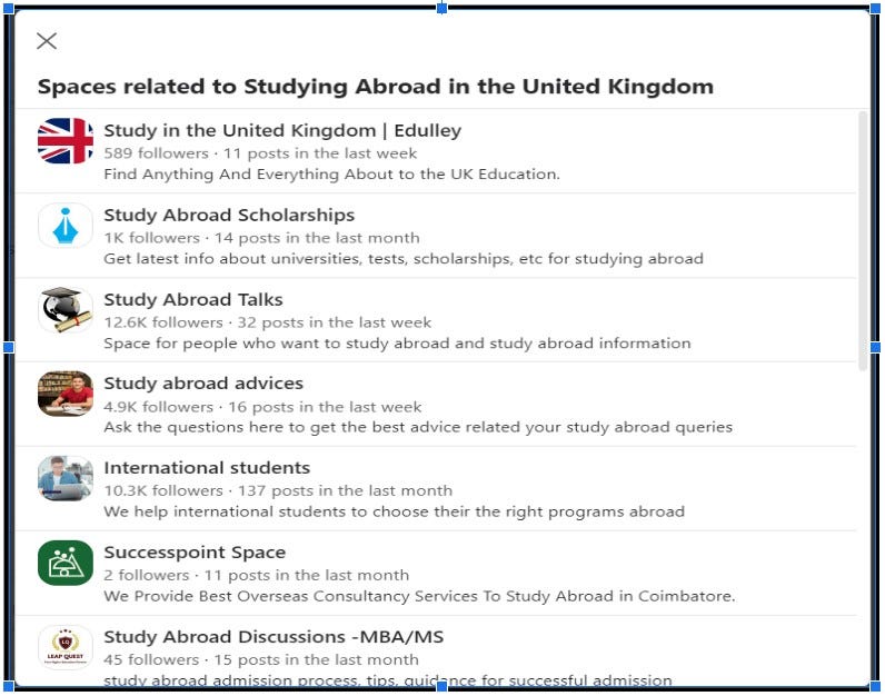 Quora Spaces for groups to follow — abroad education