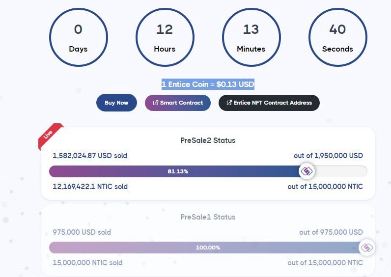 How to Buy Entice Coin in PreSale?