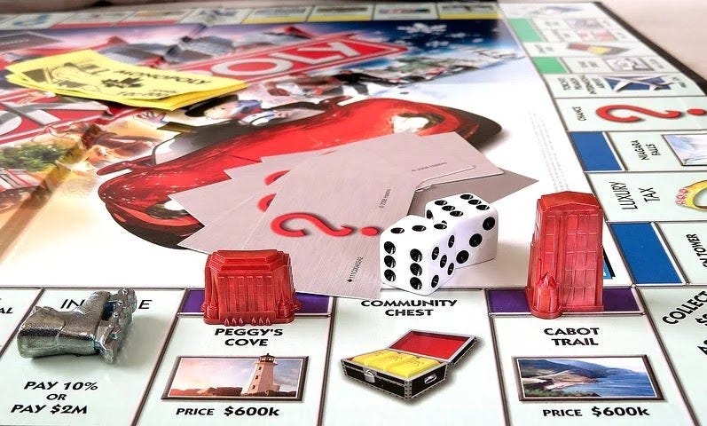 Picture of a board game Monopoly.