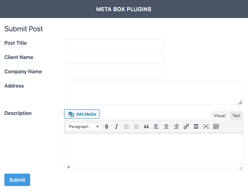 Reorder post fields in the front-end post submission form