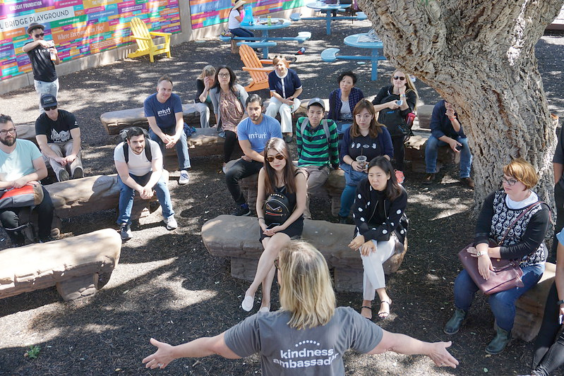 Intuit designers visit the Magical Bridge Playground and learn from Olenka Villareal about innovative design solutions.