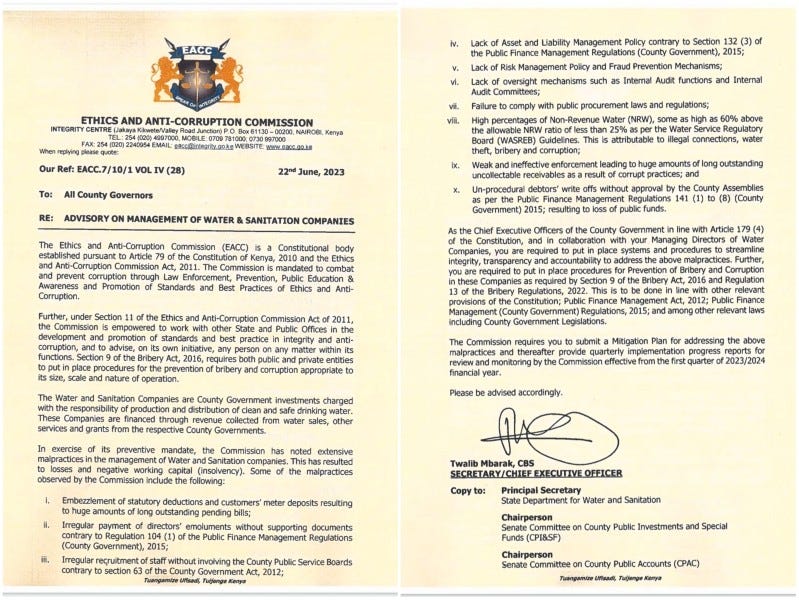 EACC Letter to Governors