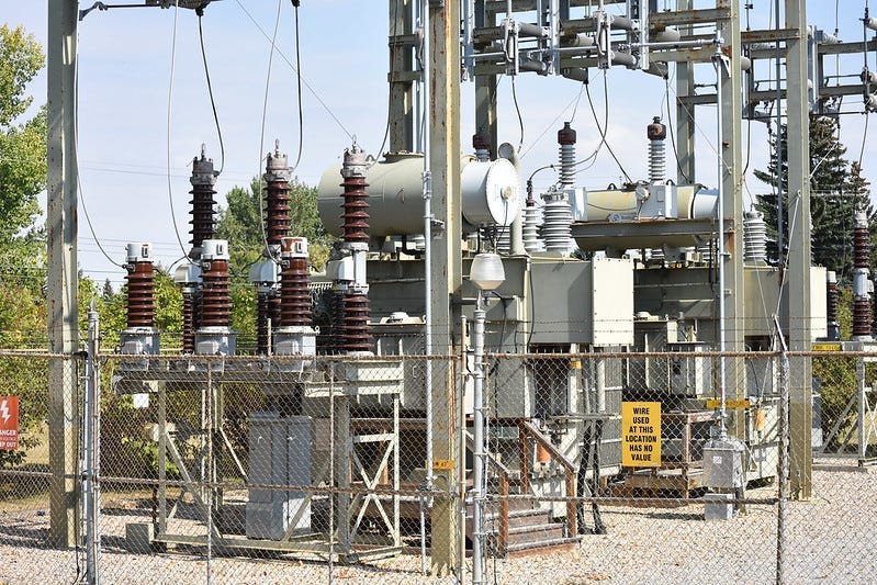 A power transformer.