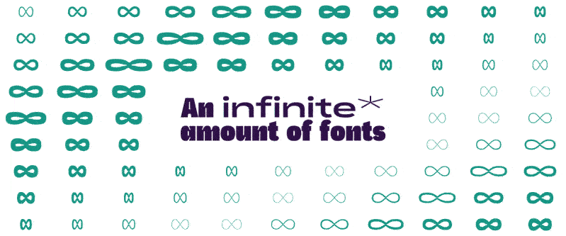 Animated gif of infinity symbols changing in shape and size