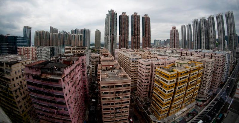 The very high density of Hong Kong