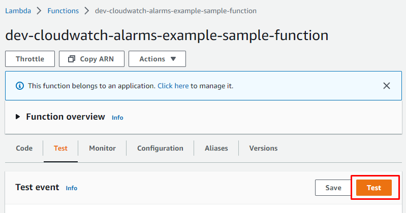 Testing a lambda function