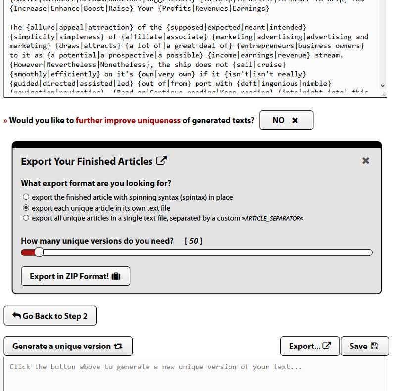 Spin Rewriter 7.0 - Step 3