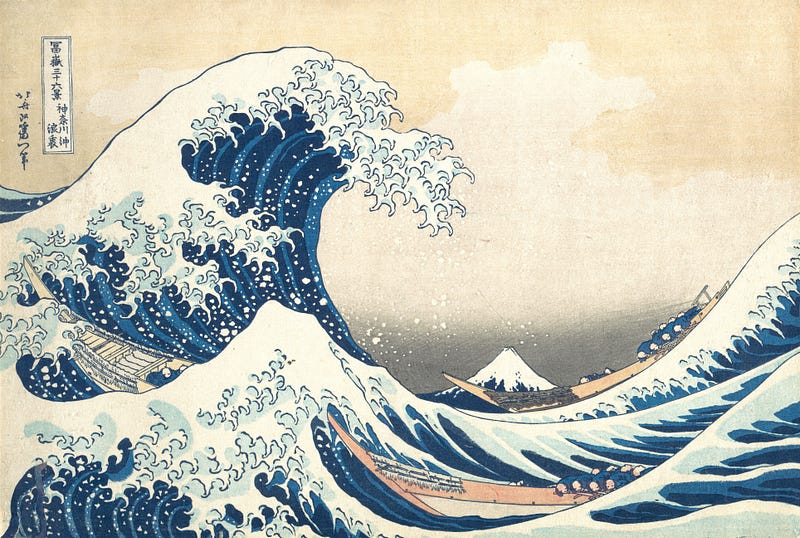 All visitors to Japan recognize Hokusai’s famous great wave rising before Mount Fuji in the distant background, but not all are familiar with other great artists.
