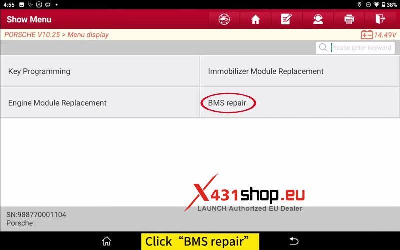 Launch X431 IMMO Plusを使用してポルシェ カイエンのBMS故障を修復する