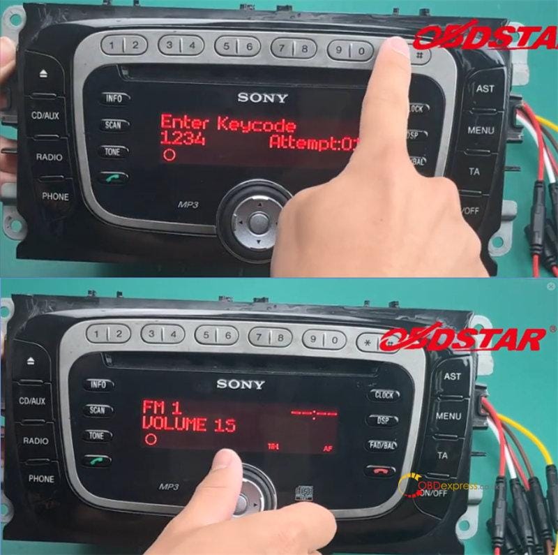 OBDSTAR MT200 Read and Change Code on Ford TMS470 NEC70F3357 Radio