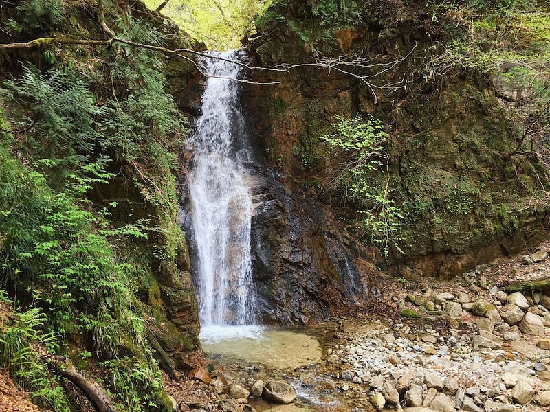 A waterfall near Tsumago along the Kiso Valley portion of the Nakasendo