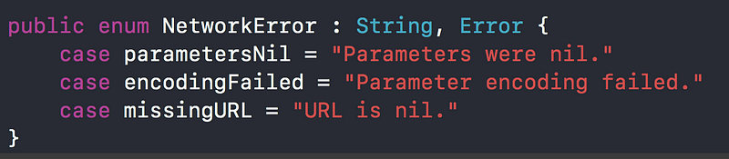 NetworkError enum