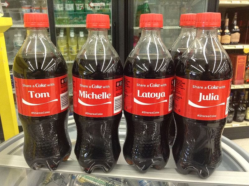 Small Business Branding Coca-Cola Share A Coke Campaign