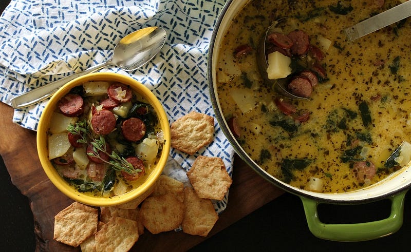 This Creamy Smoked Sausage and Potato Soup is not only incredibly tasty and easy to make, but it's ready in just under 30 minutes, making it perfect for those cold and busy week nights. From the bold flavor of the sausage to the soul warming broth and creamy texture from the milk & cream, what's not to love?