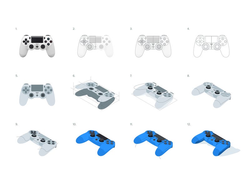 Dualshock process by Gustavo Zambelli in Iconscout's Design Inspiration