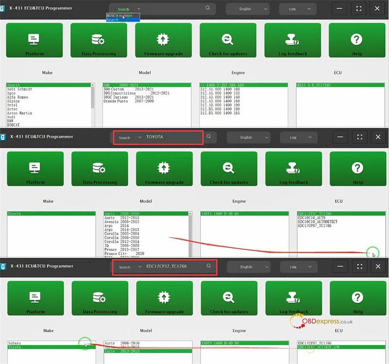 ダウンロード、インストール、アップデート、アクティベーション X431 ECU および TCU プログラマーの起動