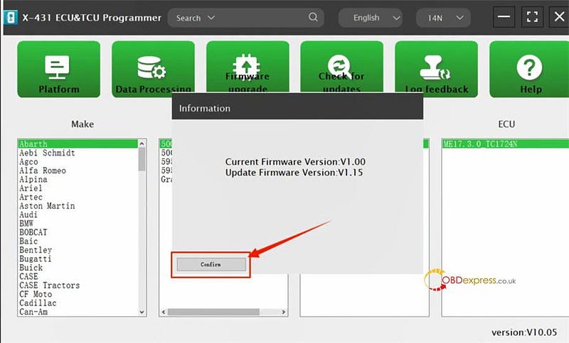 ダウンロード、インストール、アップデート、アクティベーション X431 ECU および TCU プログラマーの起動