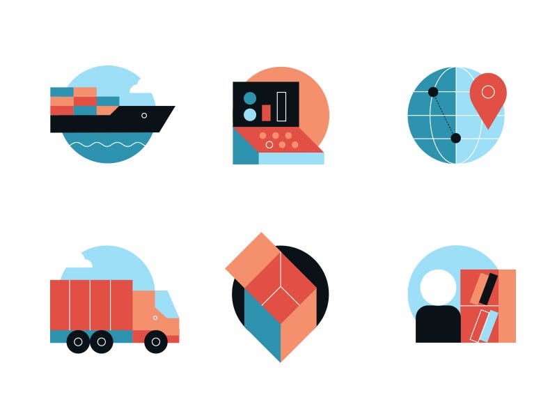 logistic icons by koivo in Iconscout's weekly design inspiration