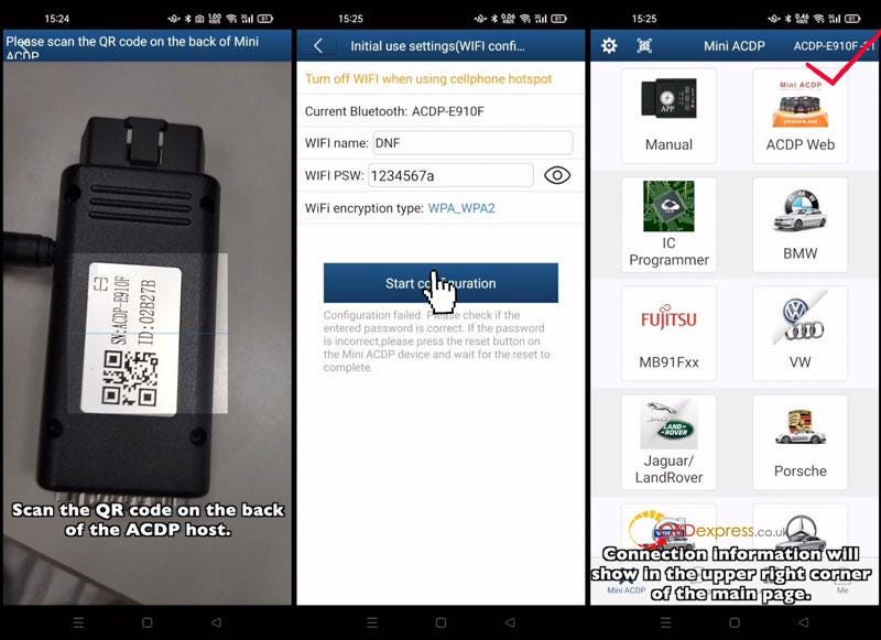 Yanhua Mini ACDP Connect to WIFI on IOS Android Phone