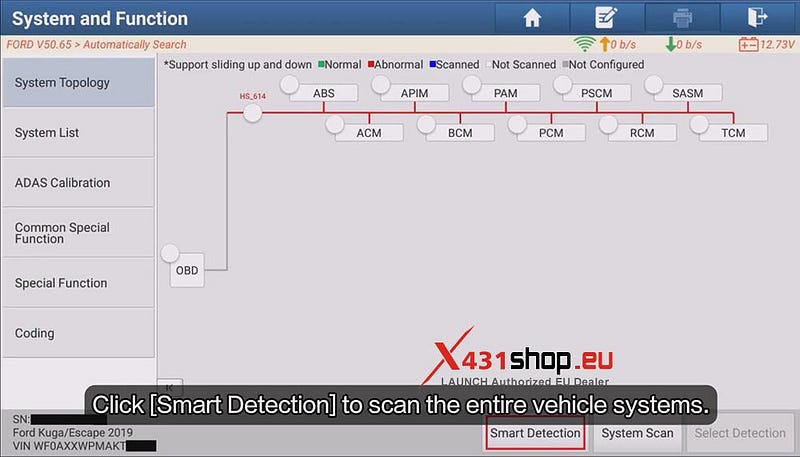 LAUNCH X431 PAD Clears Ford Kuga Body Crash Data