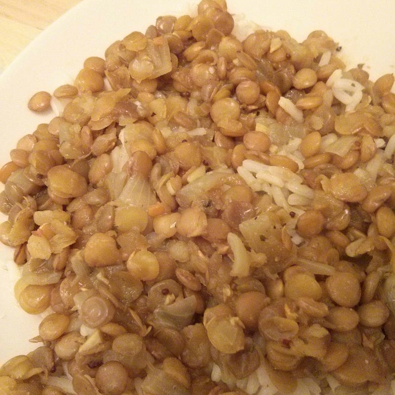 Lentils are high in iron, folate, fiber and other essential nutrients. Try this easy, gluten free recipe for green lentils and rice.