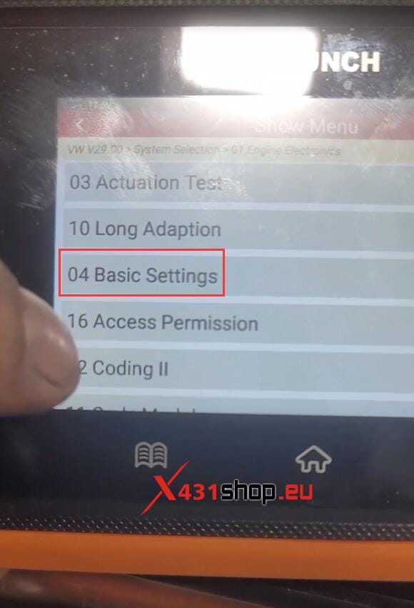 How to use LAUNCH X431 Creader Elite 2.0 BBA Activate VW Fuel Pump