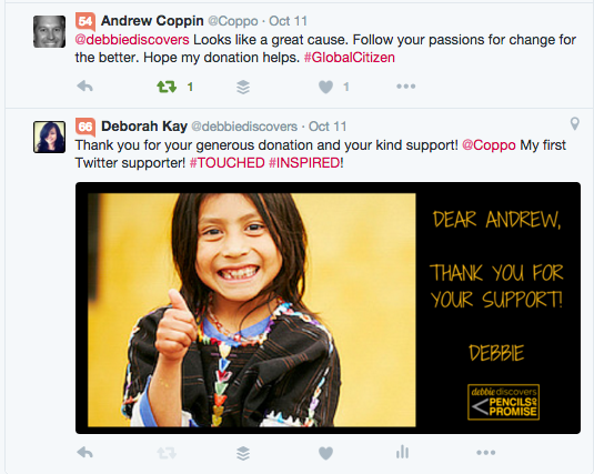 Tweet from Andrew Coppin after his generous donation 