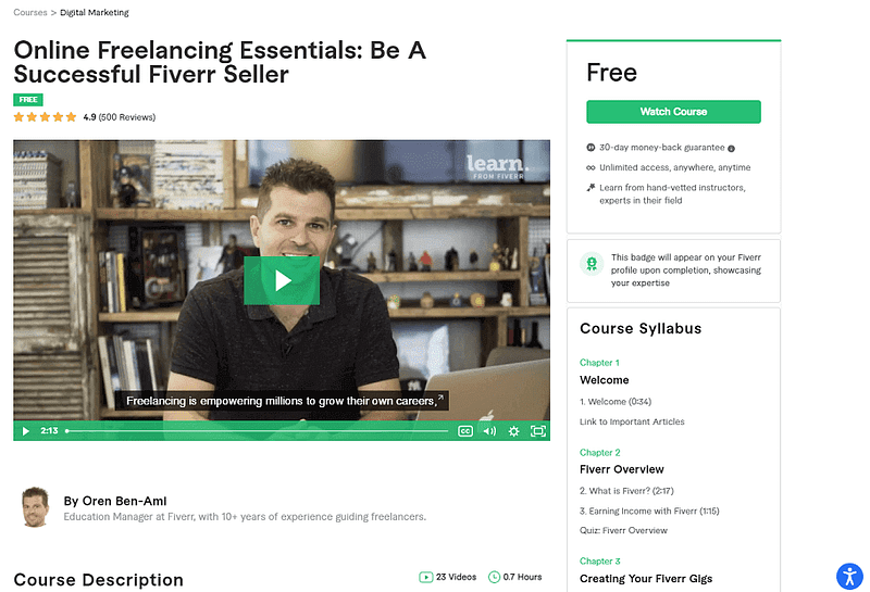 Free Fiverr Course