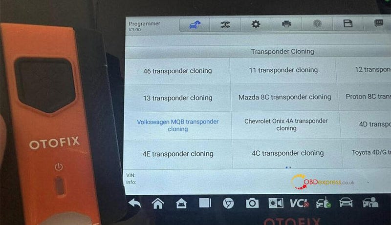 How to Clone VAG MQB Transponder by Autel or OTOFIX