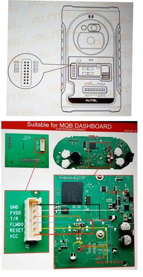 Autel APB130 Adapter and XP400 Pro Read Chip D7035XX Data Connection Method