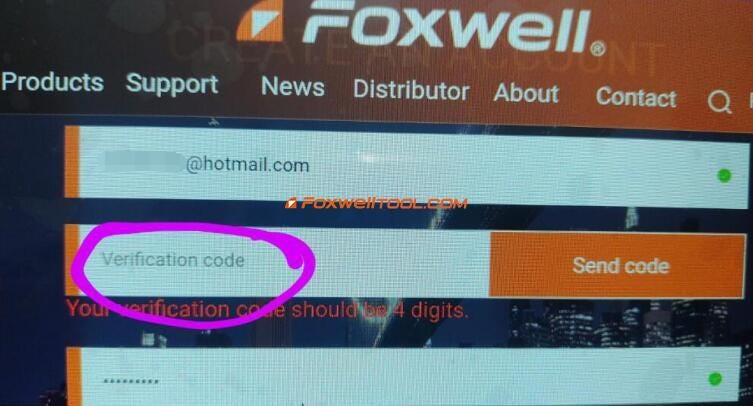 Foxwellアカウントを登録するときに確認コードを受け取ることができませんか？