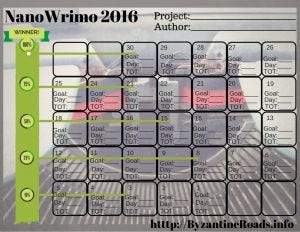Pic of the NanoWrimo 2016 Progress Tracker
