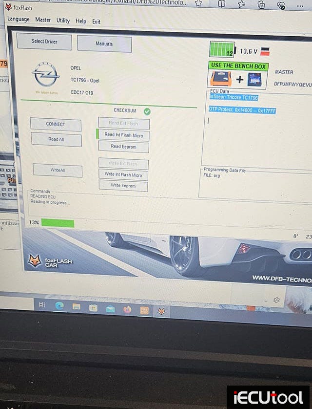 Foxflash Read Opel Insignia EDC17C19 on Bench or Boot