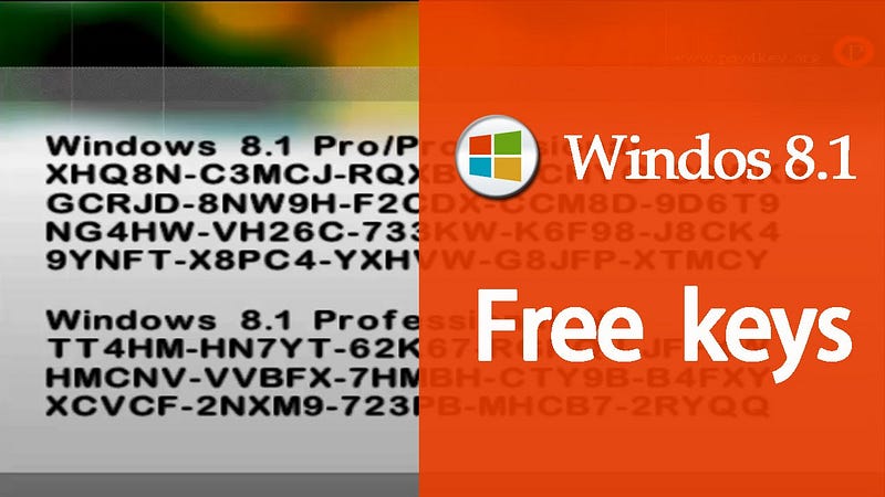 microsoft windows 8.1 pro product key free