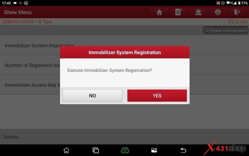 LAUNCH X431 IMMO Plus_Elite Add Subaru Mechanical Key