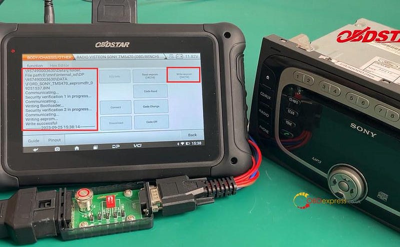 Read Write Ford SONY TMS470 Radio Code EEPROM with OBDSTAR DC706