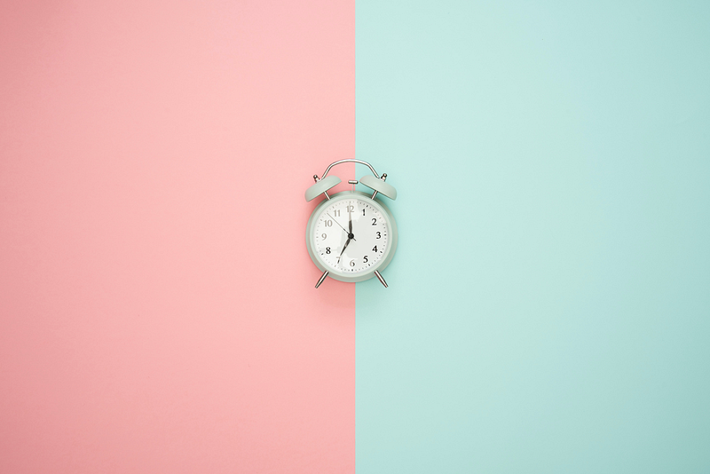 a clock with a two-toned background