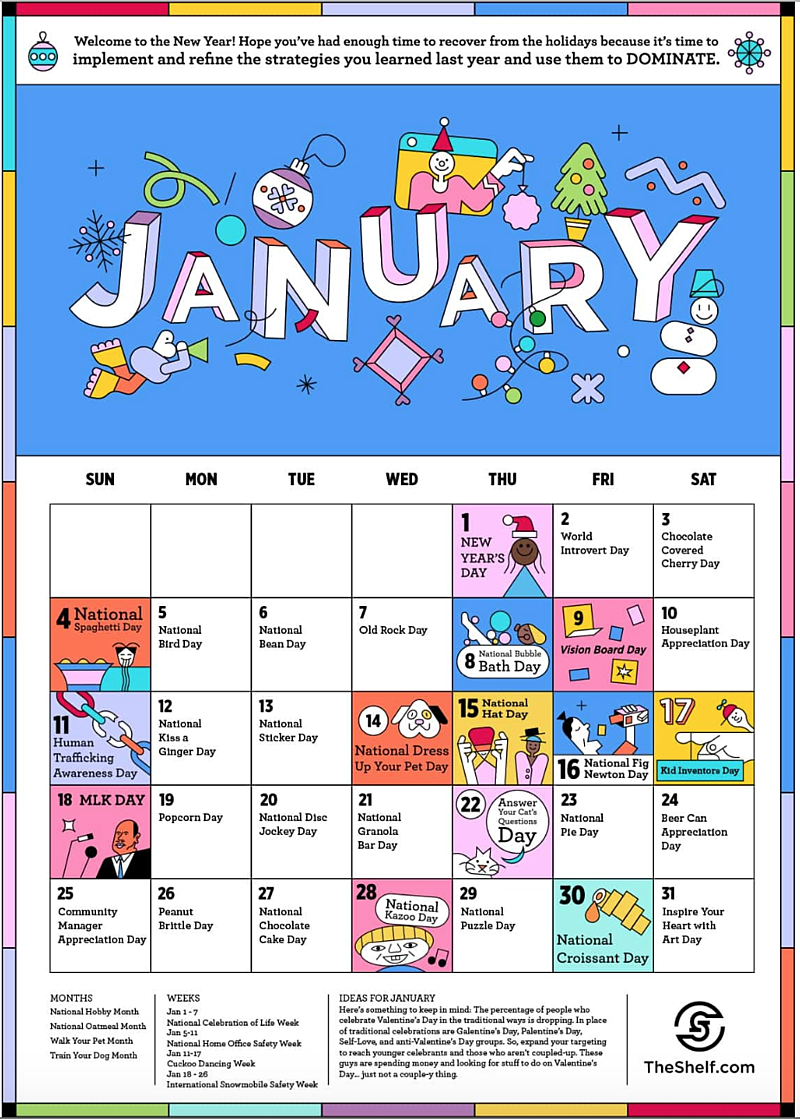 January 2021 Marketing Calendar!