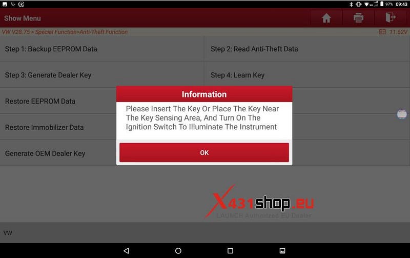 LAUNCH X431_Replacement of VW Audi 4th Generation instrument