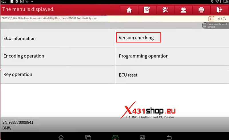 LAUNCH X431 IMMO Tool Add BMW BDC2 key