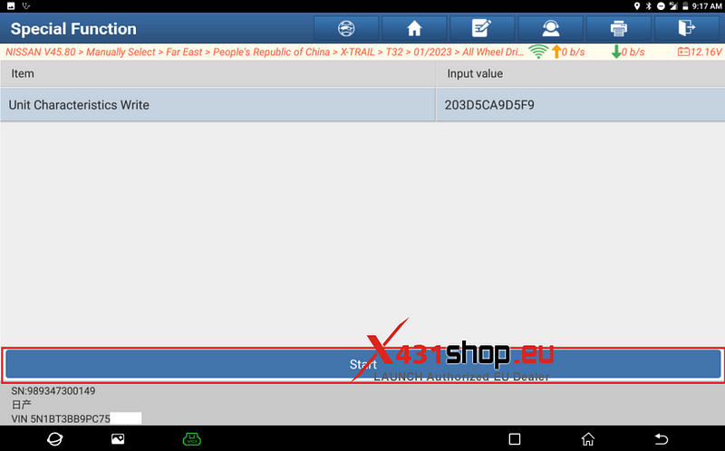LAUNCH X431 PAD V      Nissan P181F-01