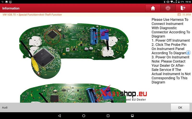 LAUNCH X431_Replacement of VW Audi 4th Generation instrument