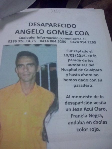 desaparecido forzosamente tumeremo