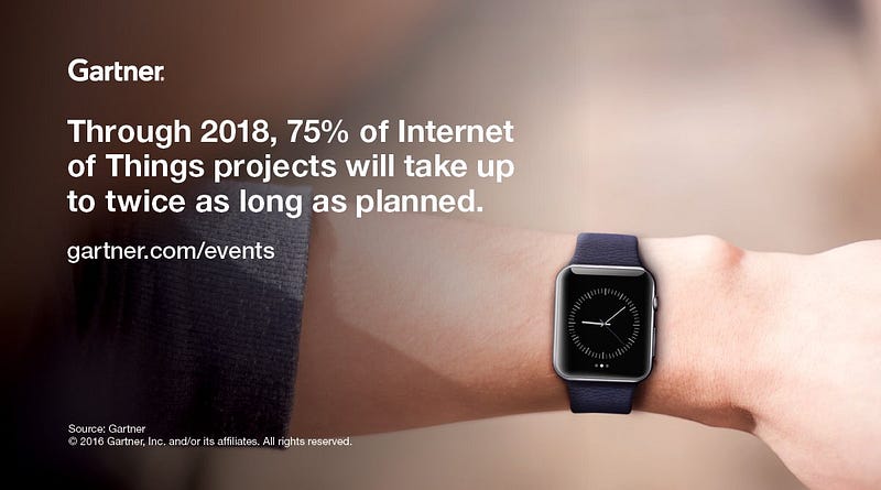 Through 2018, 75% of #IoT projects will take up to twice as long as planned. 💡 #GartnerSYM