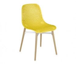 ORISTANO WOODEN & PLASTIC DINING CHAIR, YELLOW