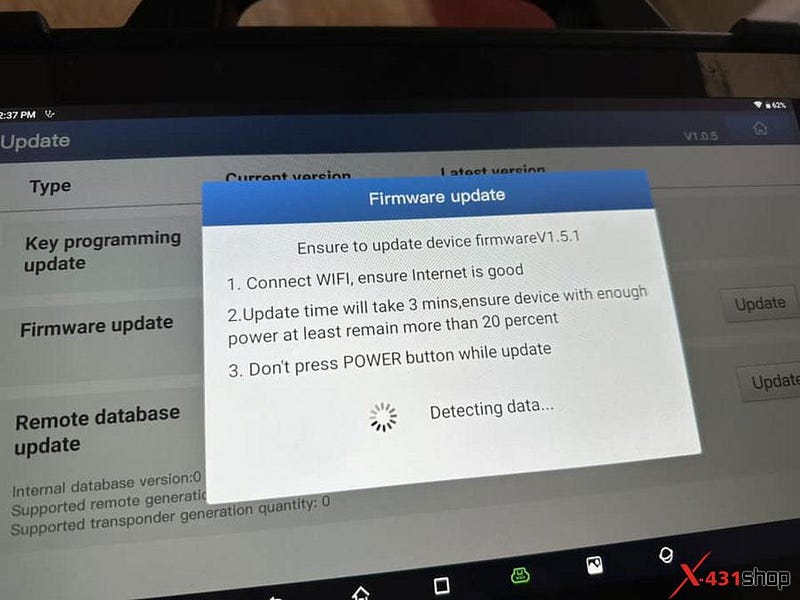 Launch X431 PAD VII Key Programming Update Error Device No Response