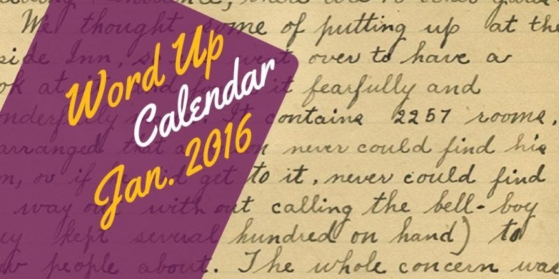 WORD UP! January writing events calendar