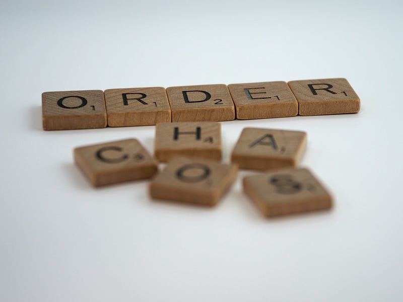 Scrabble tiles spelling order and chaos