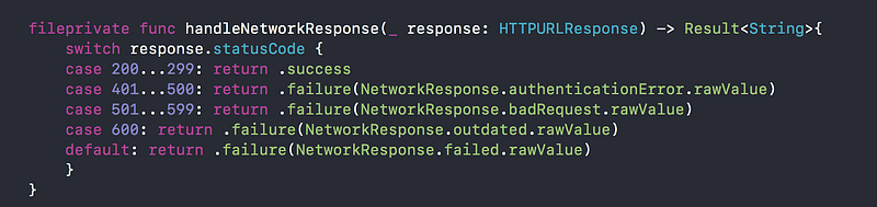 handleNetworkResponse function