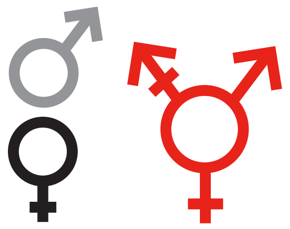 illustration showing cisgender and transgender symbols